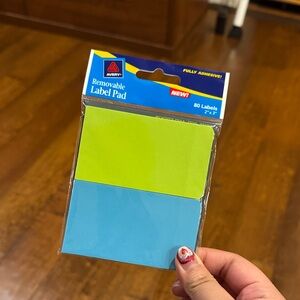 Avery Removable Label Pad - Lime and Sky